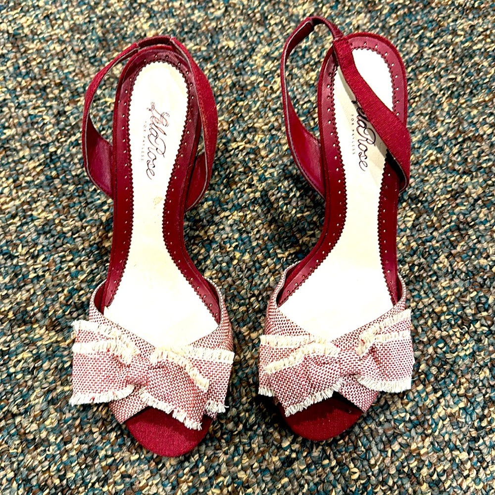Vintage inspired red box sling backs